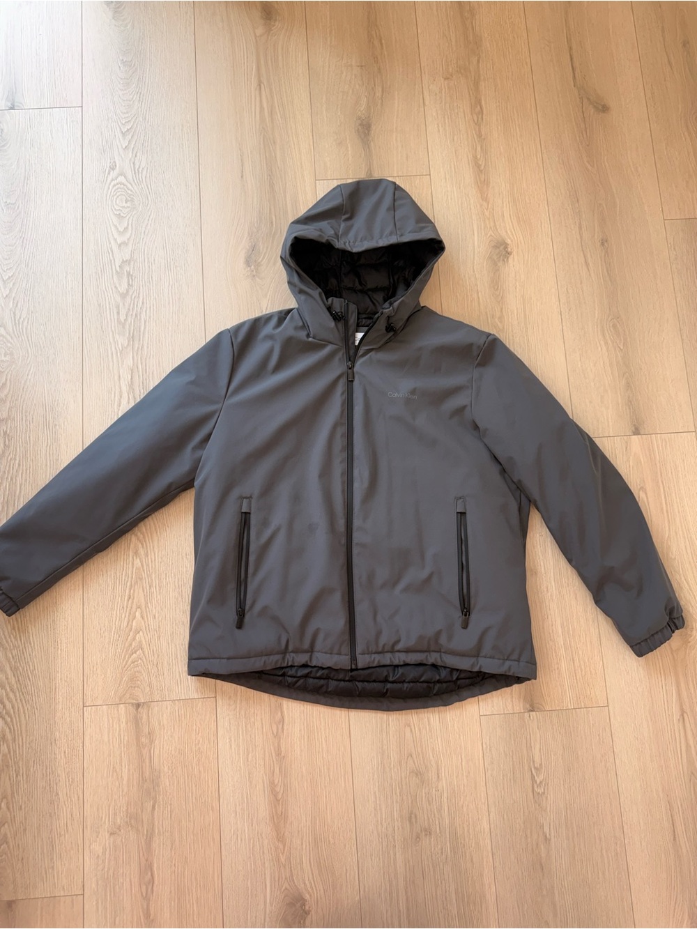Calvin Klein Hooded winter rain Jacket - Charcoal Gray men’s